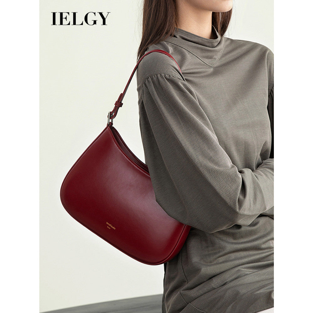 Ielgy One-Shoulder Underarm Baguette Bag Fashion Red Bridal Bag
