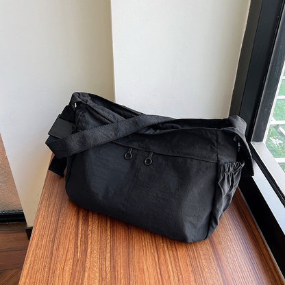 Ielgy Nylon Tote Bag Korean Version Solid Color Underarm Bag Large Capacity Simple Casual Shoulder Bag