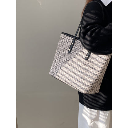 Ielgy Retro All-Match Commuter Large-Capacity Tote Bag Shoulder Handbag