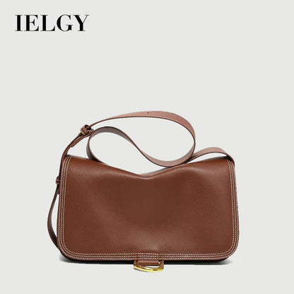 Ielgy Fashion Soft Leather Messenger Bag Large Capacity Shoulder Underarm Female Bag